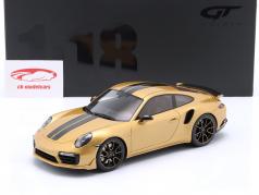 Porsche 911 (991 II) Turbo S 金 メタリックな 建設年 2018 1:18 GT-Spirit
