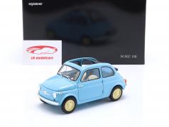 Fiat 500 D Cabriolet Open Top Bouwjaar 1960 blauw 1:18 Kyosho