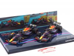 2-Car Set Verstappen #1 & Perez #11 Miami GP Formel 1 2023 1:43 Minichamps