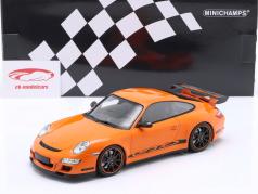 Porsche 911 (997) GT3 RS Ano de construção 2007 laranja 1:18 Minichamps