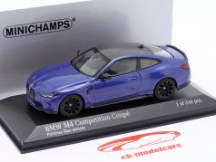 BMW M4 Competition coupé (G82) 2021 portimao blå metallisk 1:43 Minichamps