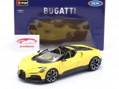 Bugatti W16 Mistral 建設年 2023 黄色 1:18 Bburago