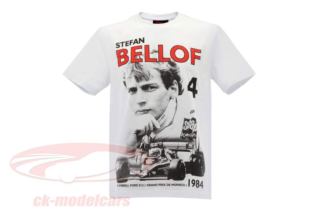 Stefan Bellof T-shirt Podium GP Monaco 1984 blanc / rouge / noir
