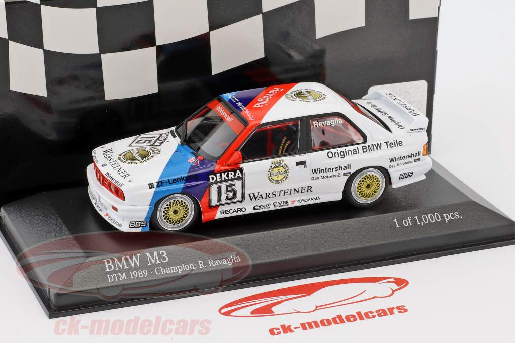 BMW M3 (E30) #15 DTM Kampioen 1989 Roberto Ravaglia 1:43 Minichamps