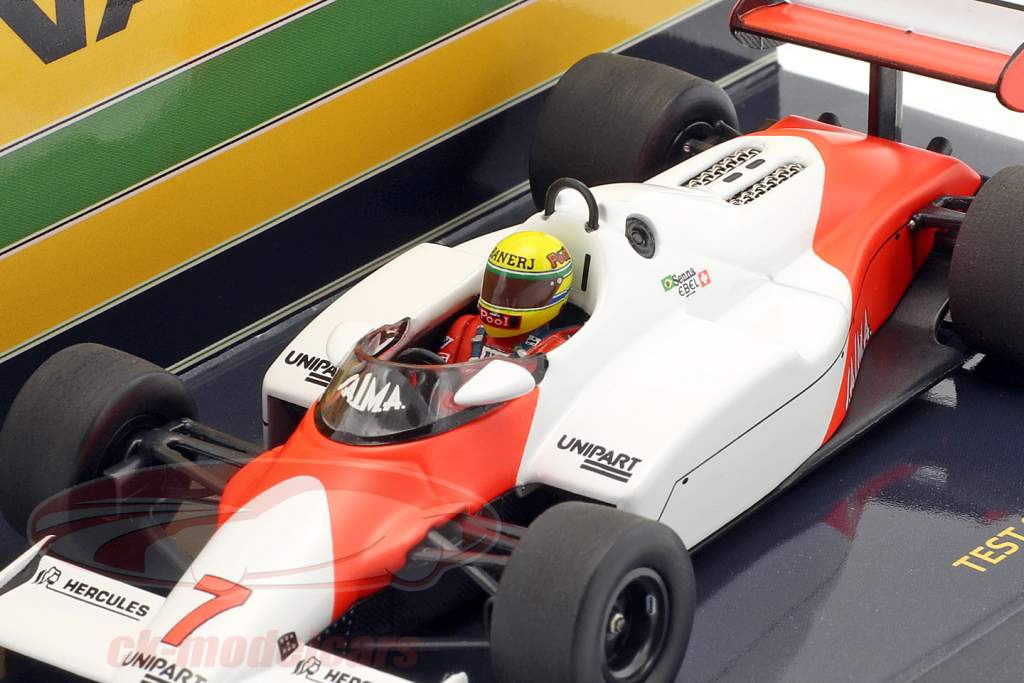 Ayrton Senna McLaren MP4/1C #7 teste carro Silverstone 1983 1:43 Minichamps