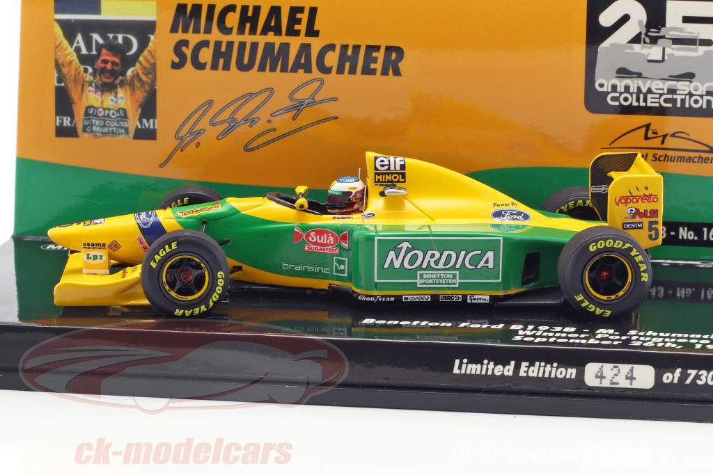 M. Schumacher Benetton B193B #5 胜利者葡萄牙GP 公式 1 1993 1:43 Minichamps