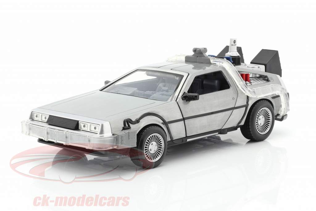 DeLorean Time Machine Flying Wheel Version Back to the Future II (1989) prateado 1:24 Jada Toys