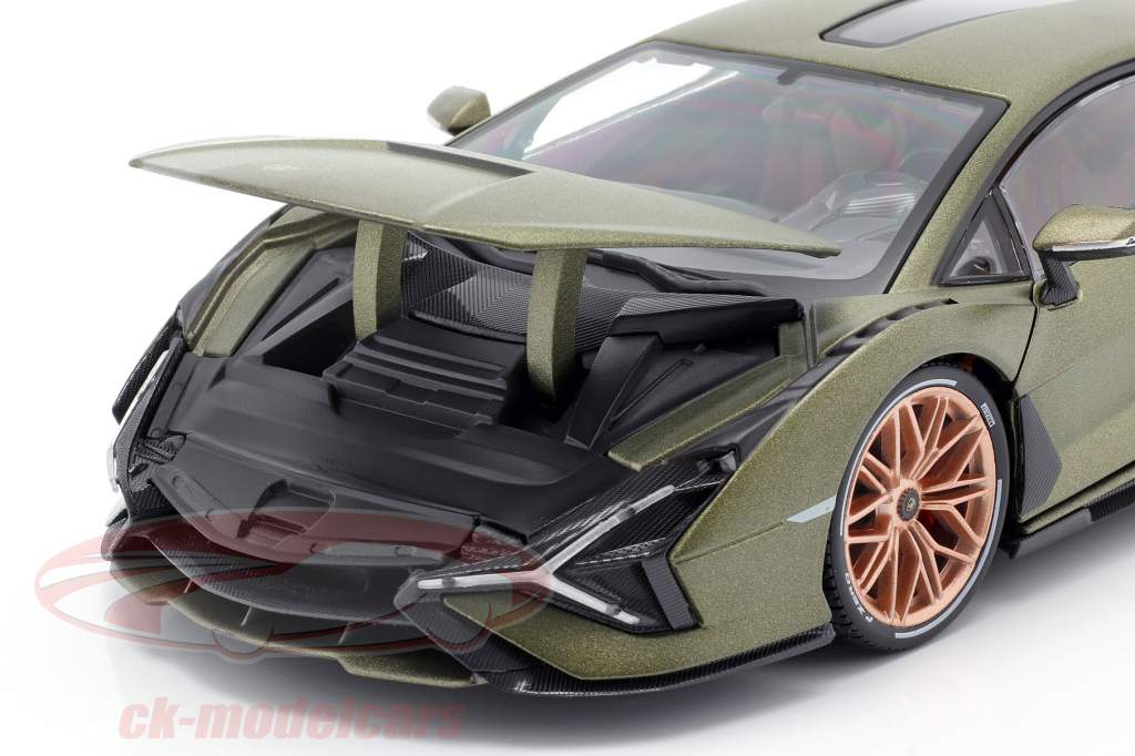 Lamborghini Sian FKP 37 Baujahr 2020 matt olivgrün 1:18 Bburago