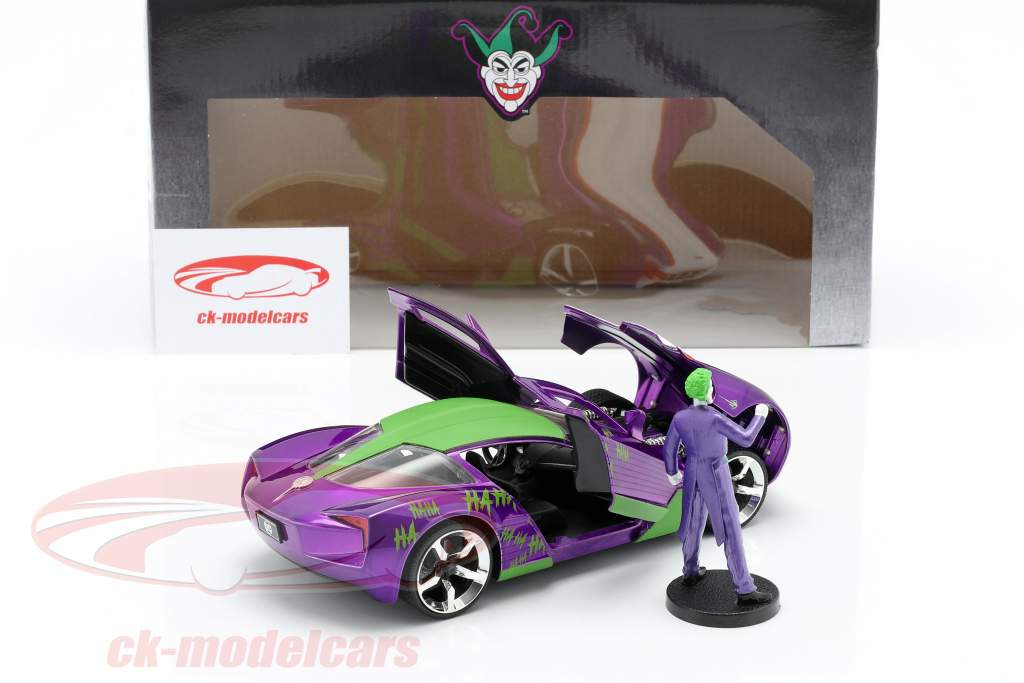 Chevrolet Corvette Stingray 2009 Met figuur The Joker DC Comics 1:24 Jada Toys