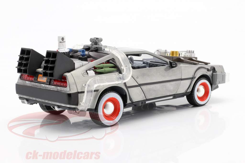 DeLorean Time Machine Back to the Future III (1990) zilver 1:24 Jada Toys