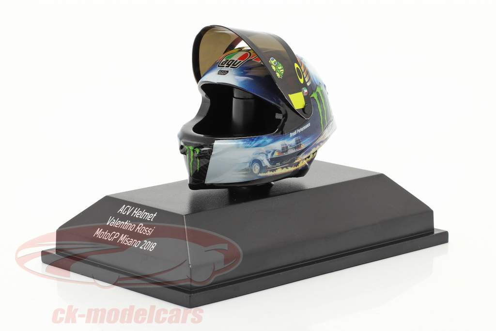 Valentino Rossi MotoGP Misano 2018 AGV Helm 1:8 Minichamps