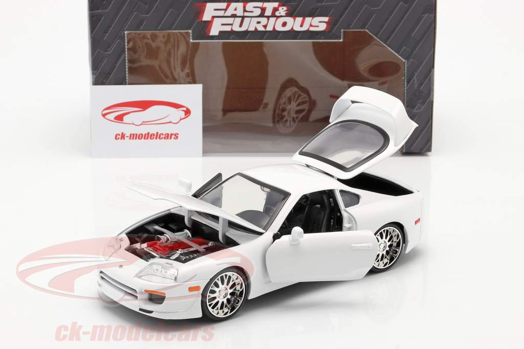 Brian´s Toyota Supra fra den film Fast and Furious 7 2015 hvid 1:24 Jada Toys