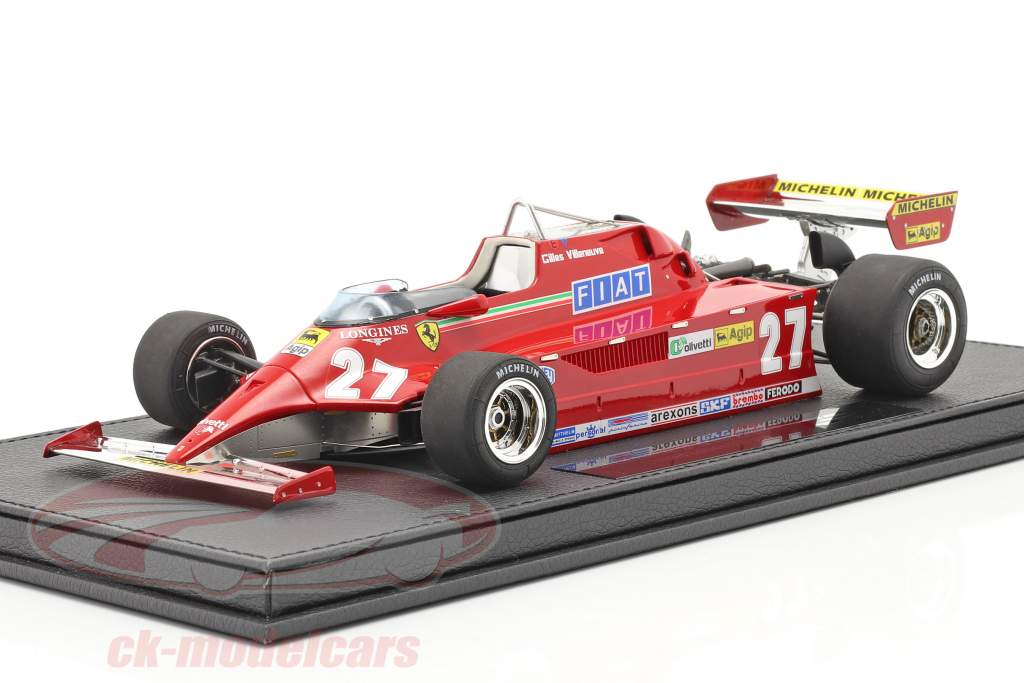 Gilles Villeneuve Ferrari 126CK #27 formula 1 1981 with showcase 1:18 GP Replicas