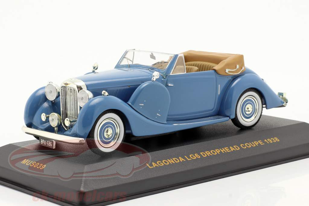 Lagonda LG6 Drophead Coupé Année 1938 bleu / bleu 1:43 Ixo