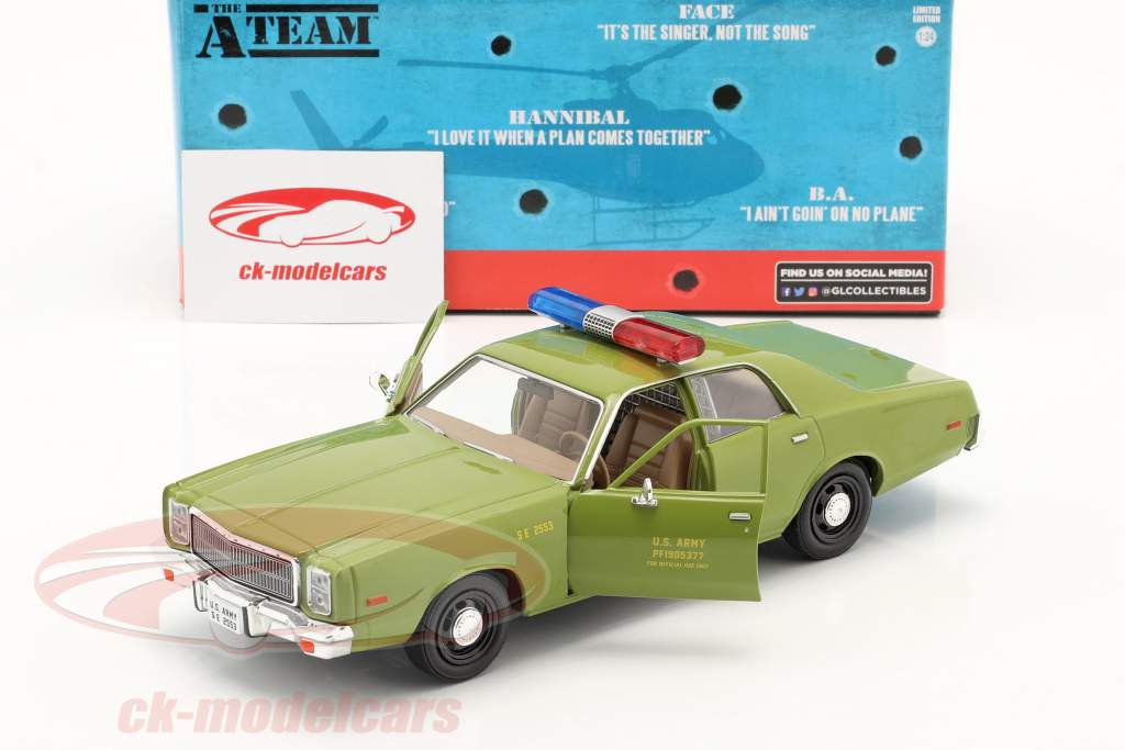 Plymouth Fury 1977 séries de TV Das A-Team (1983-87) Exército verde 1:24 Greenlight
