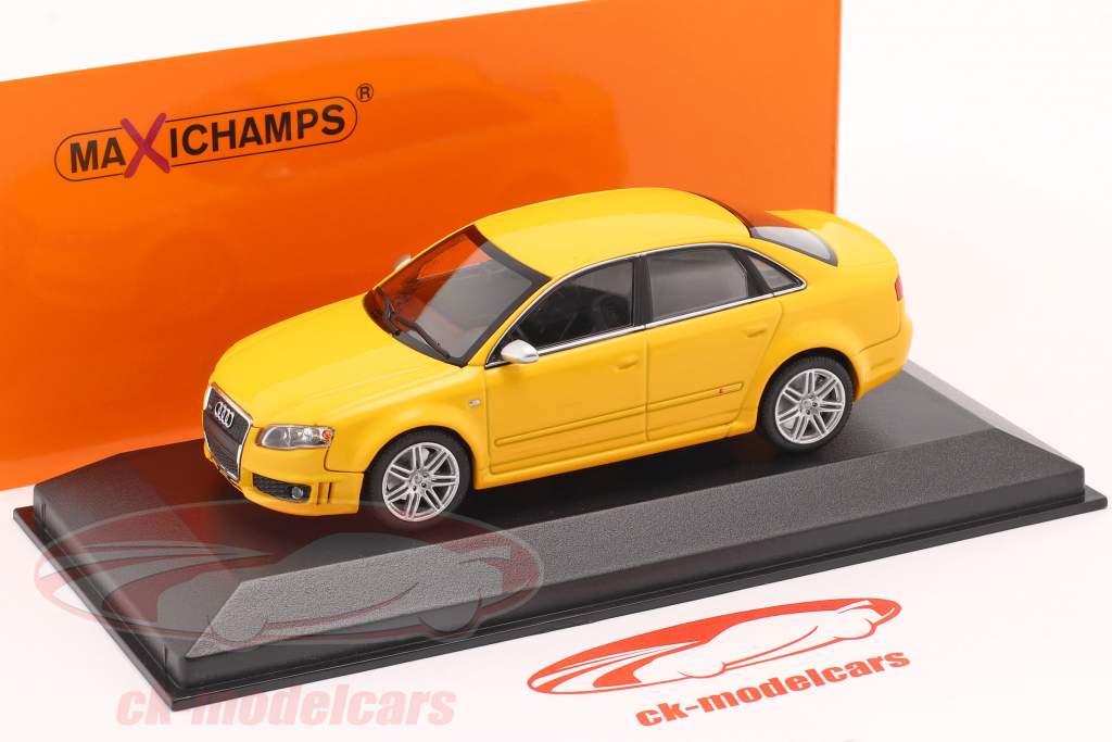 Audi RS4 Année de construction 2004 Jaune 1:43 Minichamps