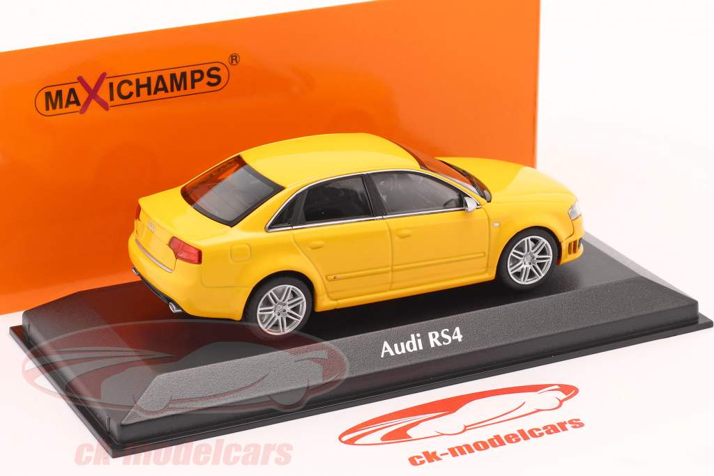 Audi RS4 Année de construction 2004 Jaune 1:43 Minichamps