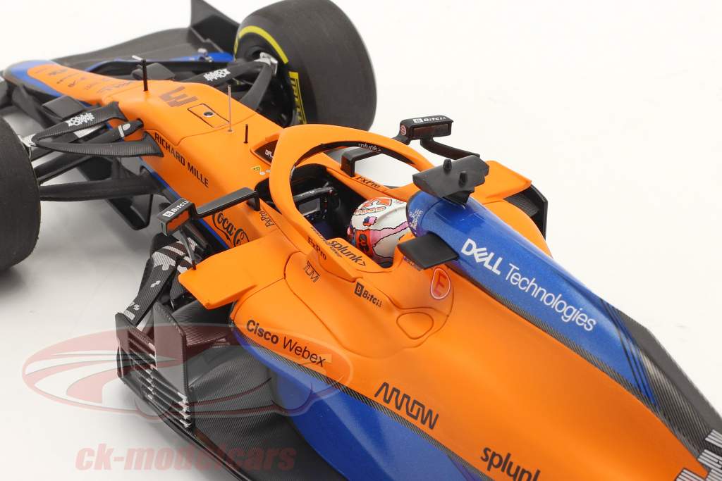 McLaren Mercedes MCL35M 3 F1 Bahrain 2021 Daniel Ricciardo Minichamps  537214303 - Miniatures Autos Motos