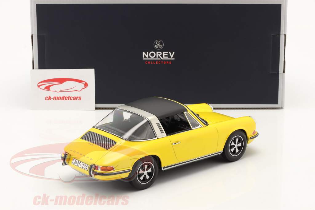 Porsche 911 E Targa 建設年 1969 黄 1:18 Norev