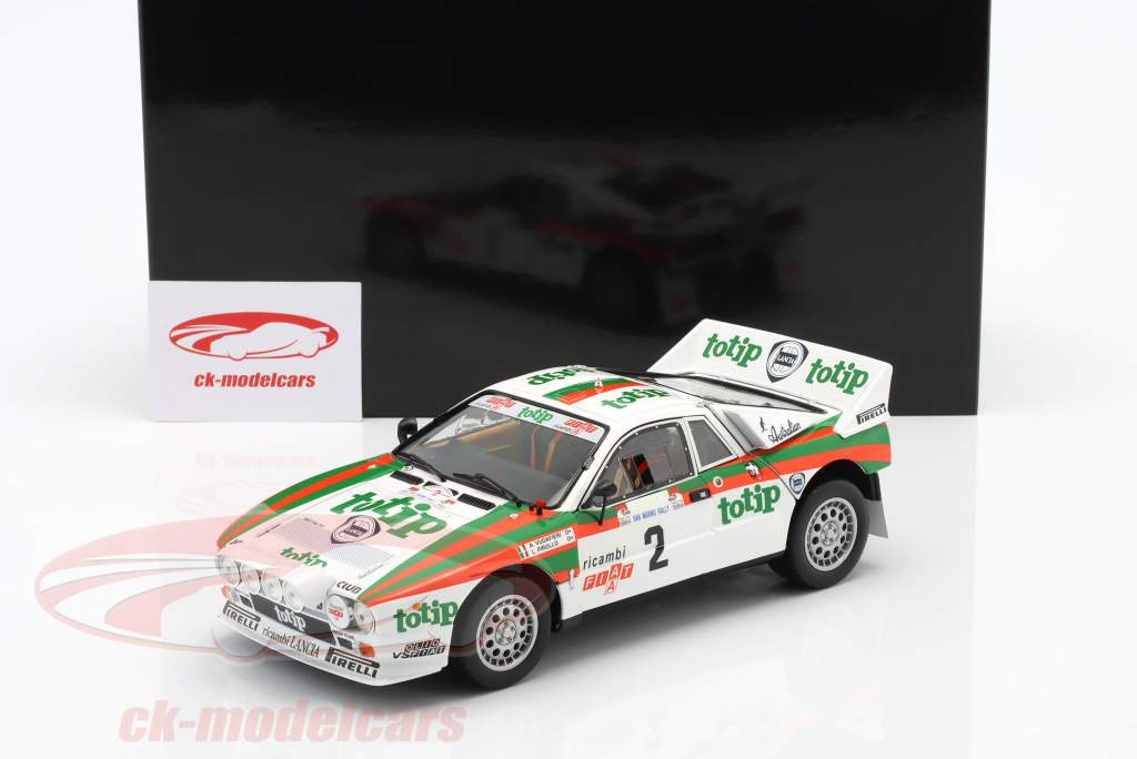Lancia Rally 037 #2 winnaar Rallye San Marino 1984 Vudafieri, Pirollo 1:18 Kyosho