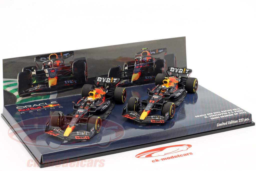 2-Car Set Verstappen #1 & Perez #11 Arabia Saudita árabe GP fórmula 1 2022 1:43 Minichamps
