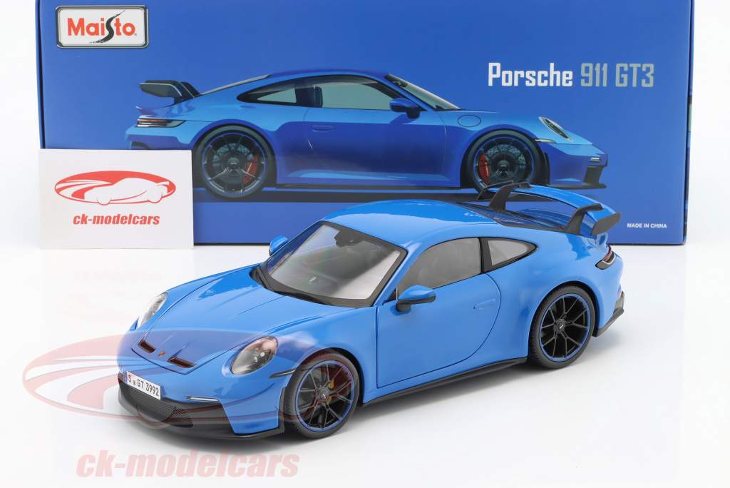 Maisto 1:18 Porsche 911 (992) GT3 建設年 2022 shark 青い 36458