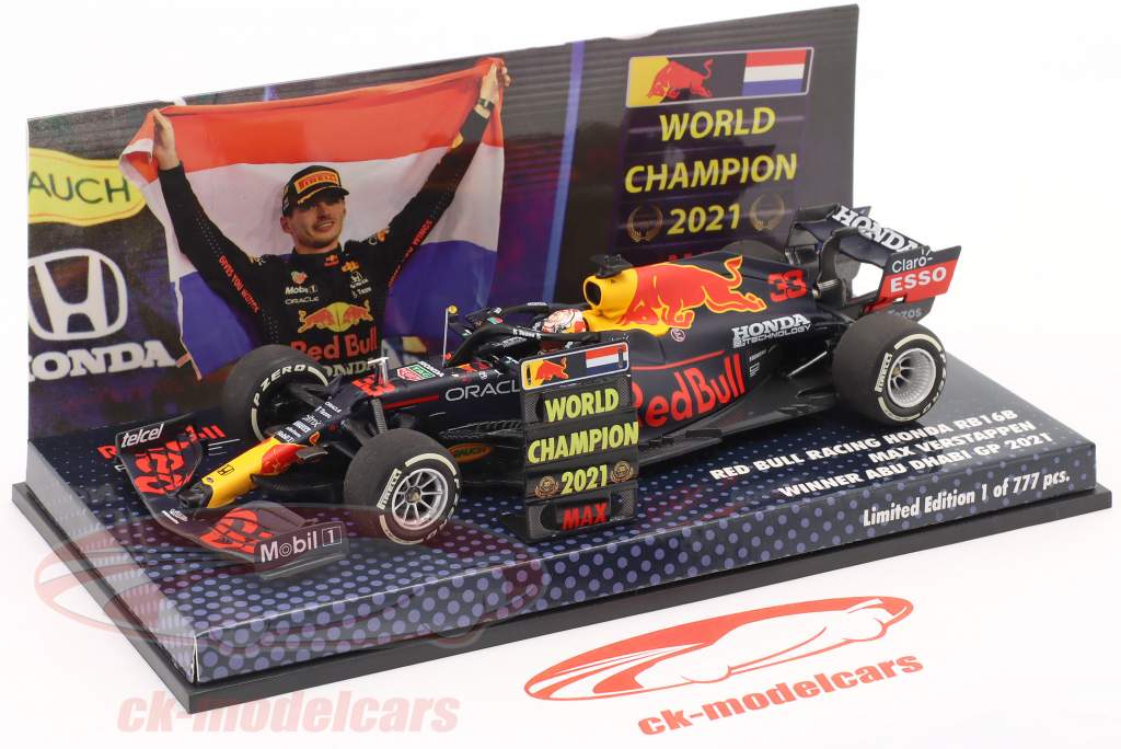 Max Verstappen Red Bull RB16B #33 勝者 Abu Dhabi 方式 1 世界チャンピオン 2021 1:43  Minichamps
