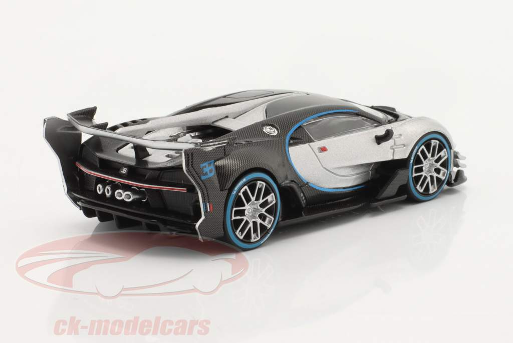 True Scale 1:64 Bugatti Vision model Turismo MGT00369L 4895183698443 silver / car Gran MGT00369L black