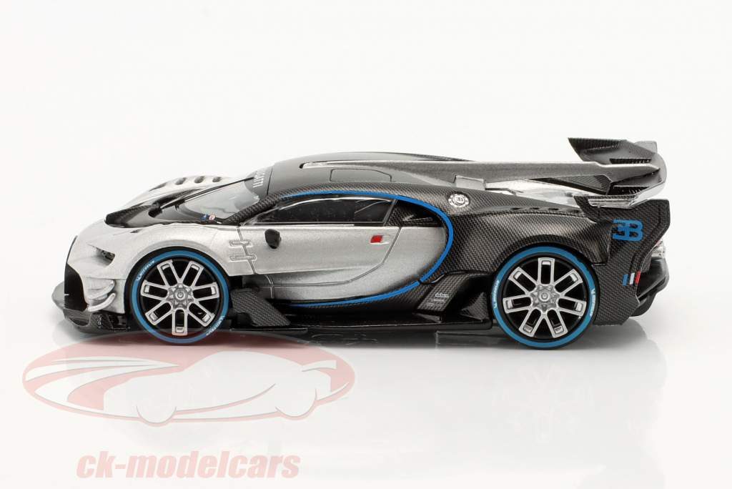 True Scale 1:64 Bugatti Vision Gran Turismo silber / schwarz MGT00369L  Modellauto MGT00369L 4895183698443