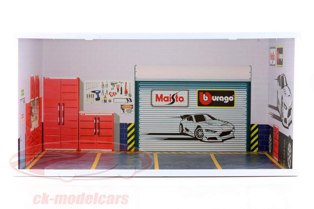 paus bestellen Dusver werkplaats diorama Met verlichting voor modelauto's schaal 1:18 Bburago  MA0089 MA0089