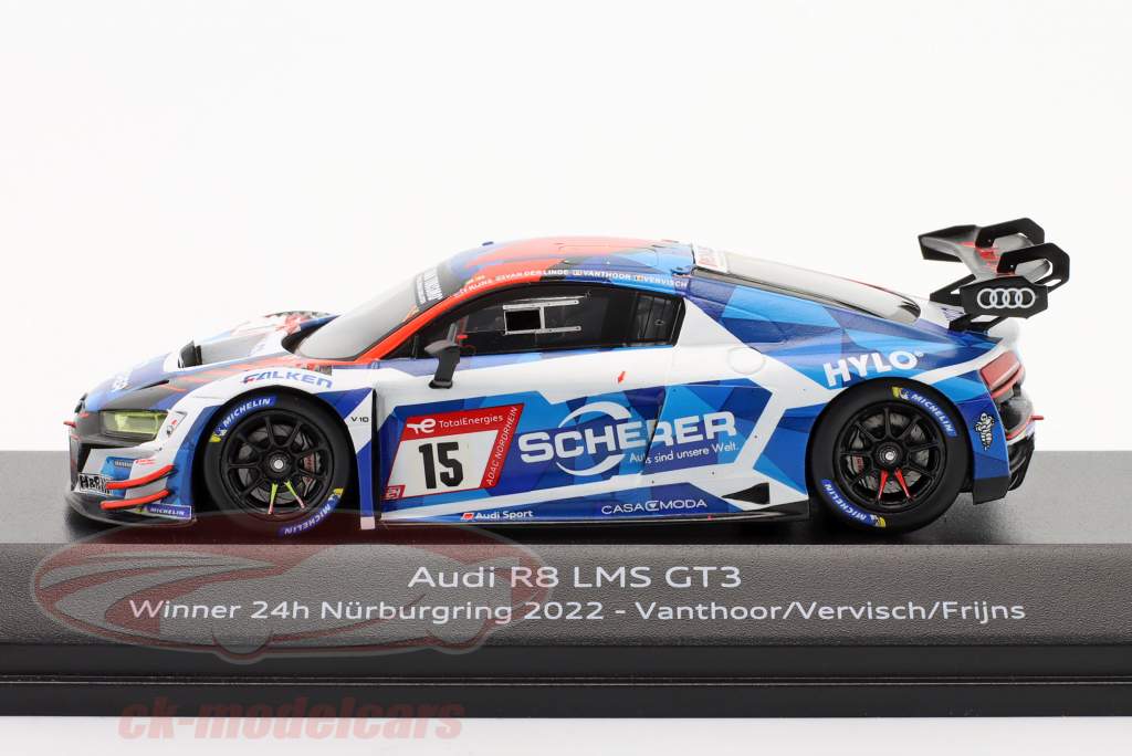 Audi R8 LMS GT3 Audi Sport Team Phönix #15 gagnant 24h Nürburgring 2022 1:43 Spark