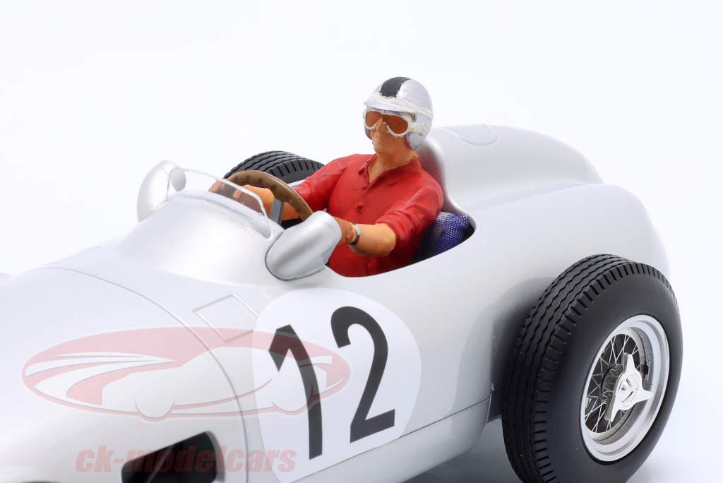 S. Moss Mercedes-Benz W196 #12 winnaar Brits GP formule 1 1955 met bestuurder figuur 1:18 WERK83