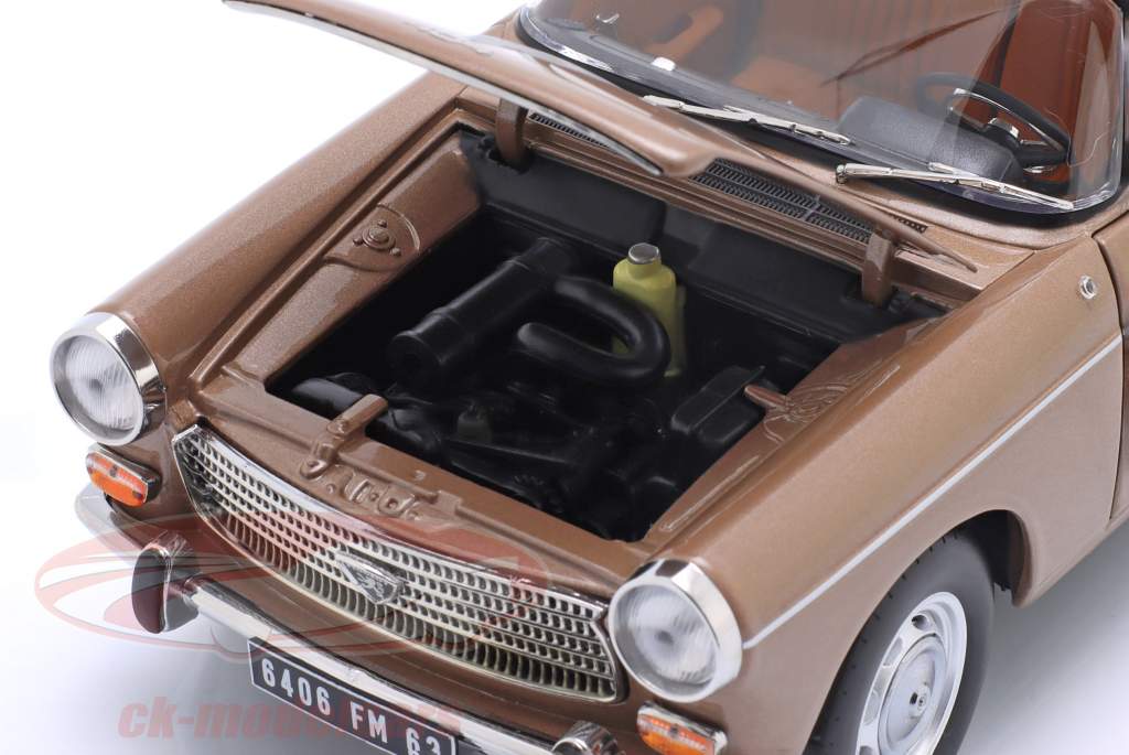 Peugeot 404 建設年 1965 茶色 メタリックな と Henon キャラバン 白 1:18 Norev