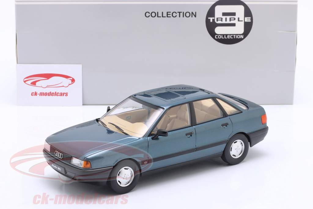 Audi 80 (B3) Année de construction 1989 bleu vert métallique 1:18 Triple9