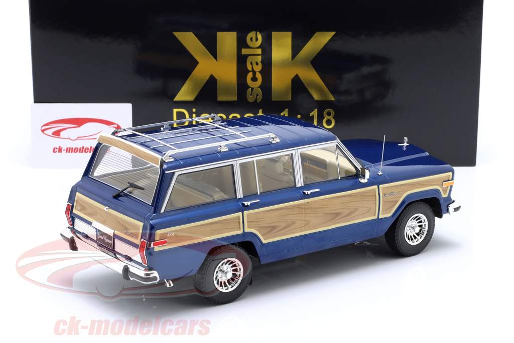 KK-Scale 1:18 Jeep Grand Wagoneer year 1989 blue metallic / wood 
