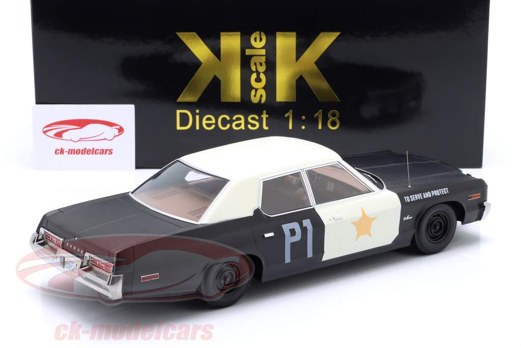 Dodge Monaco Bluesmobile look-a-like 1974 noir / blanc 1:18 KK-Scale