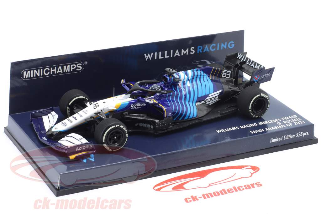 George Russell Williams FW43B #63 Saudi Arabië GP formule 1 2021 1:43 Minichamps