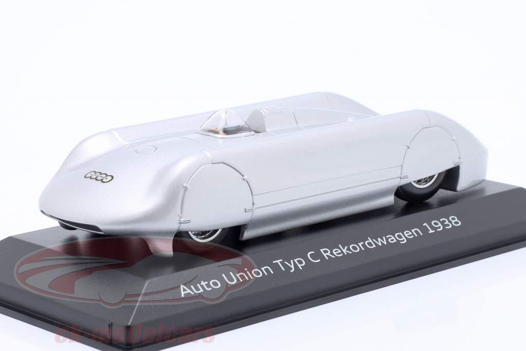 Auto Union Typ C Record winkelwagen 1938 zilver 1:43 Minichamps