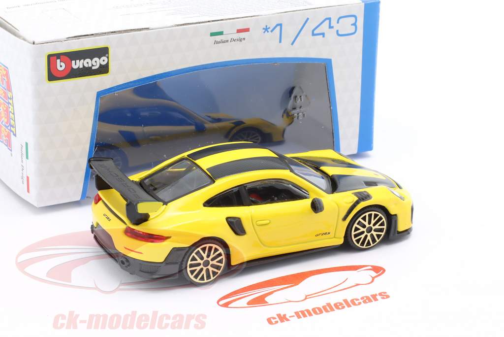 Porsche 911 GT2 RS Anno di costruzione 2018 giallo / nero 1:43 Bburago