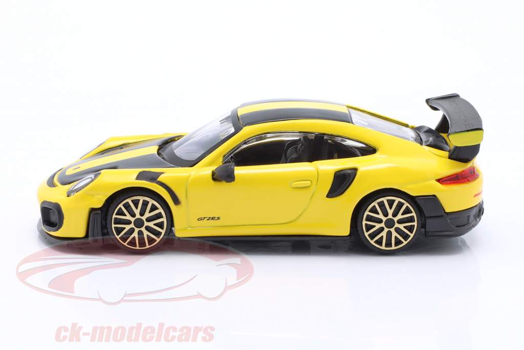 Porsche 911 GT2 RS Год постройки 2018 желтый / черный 1:43 Bburago