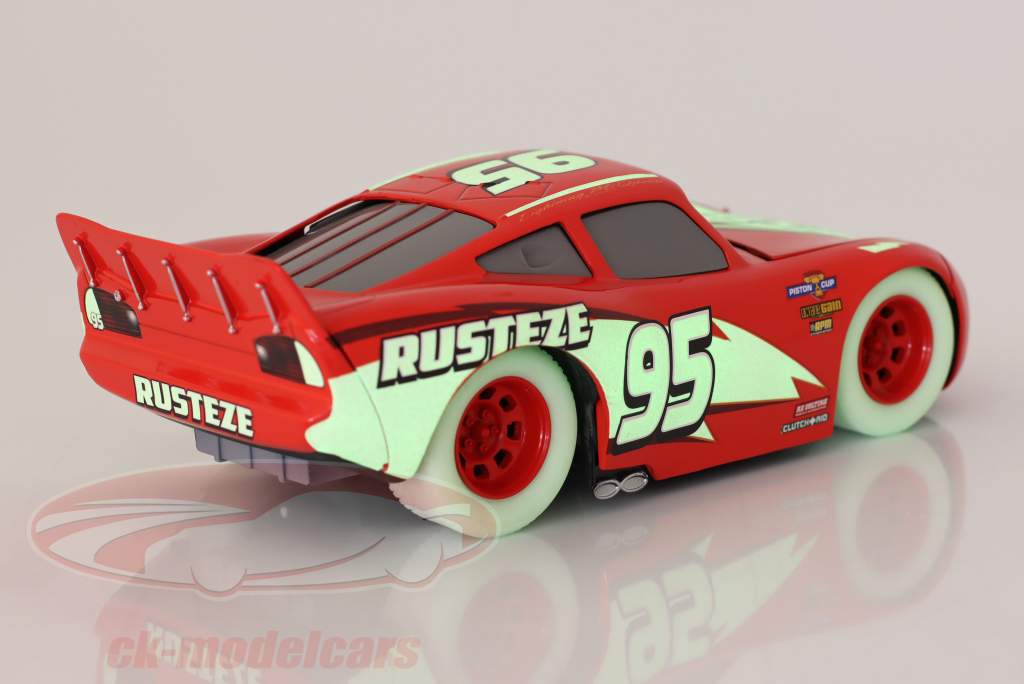 Lightning McQueen Glow Racers #95 Disney Film Cars rosso / bianco 1:24 Jada Toys