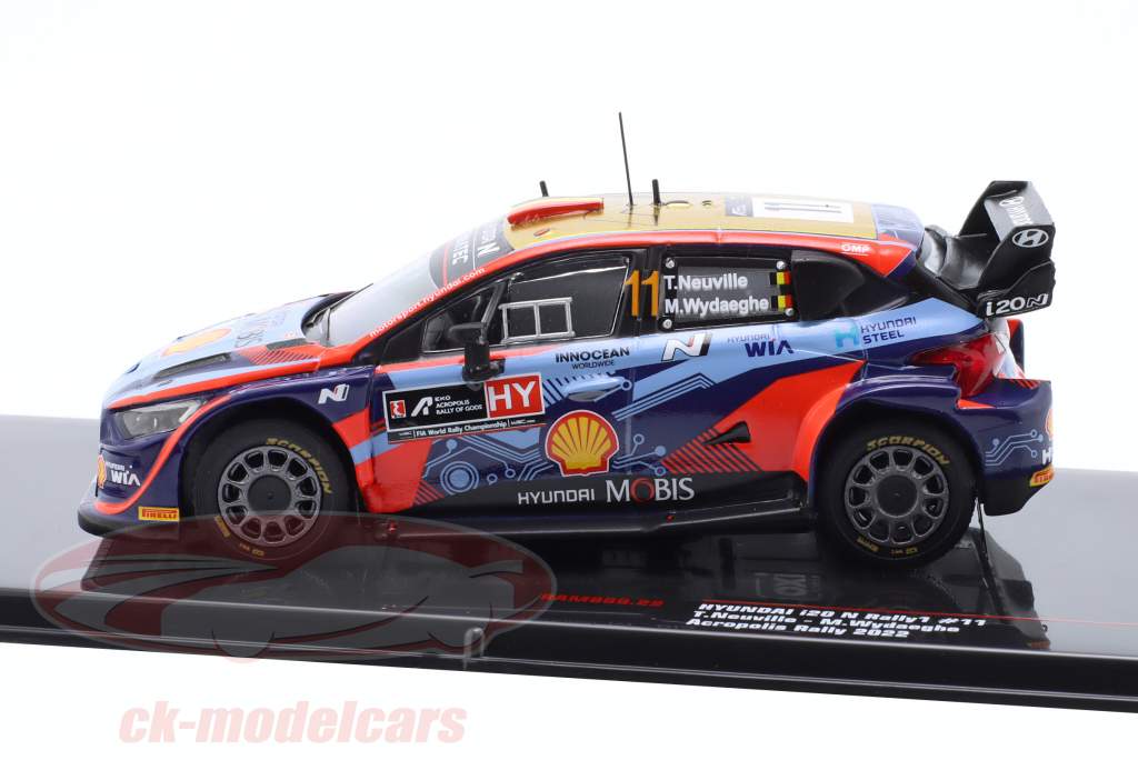 Hyundai i20 N Rally1 #11 ganhador corrida acrópole 2022 Neuville, Wydaeghe 1:43 Ixo