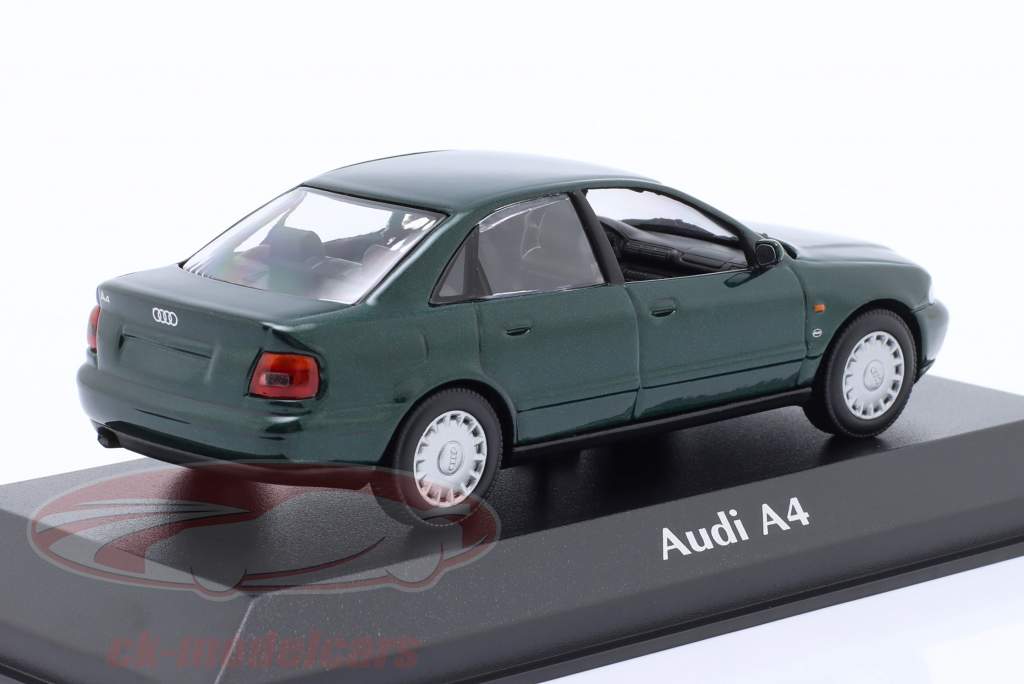 Audi A4 Bouwjaar 1995 donkergroen metalen 1:43 Minichamps