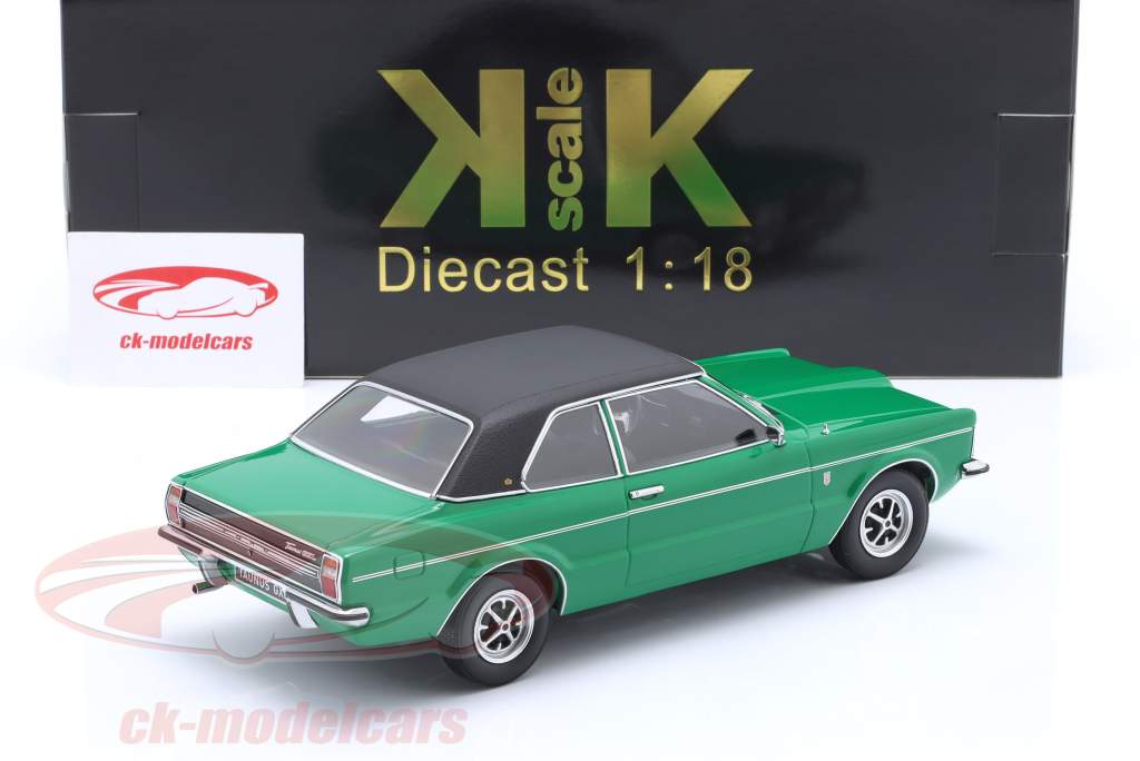 Ford Taunus GXL Limousine 1971 grøn / Mat sort 1:18 KK-Scale
