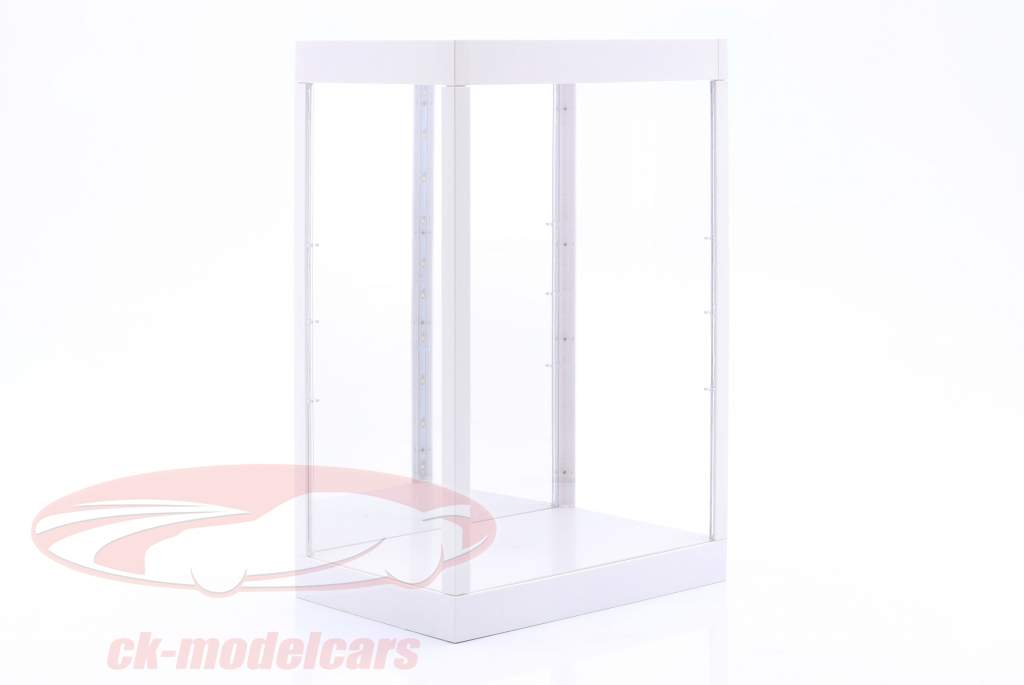 Одиночная витрина с Светодиодное освещение и Зеркало для персонажи шкала 1:6 белый Triple9