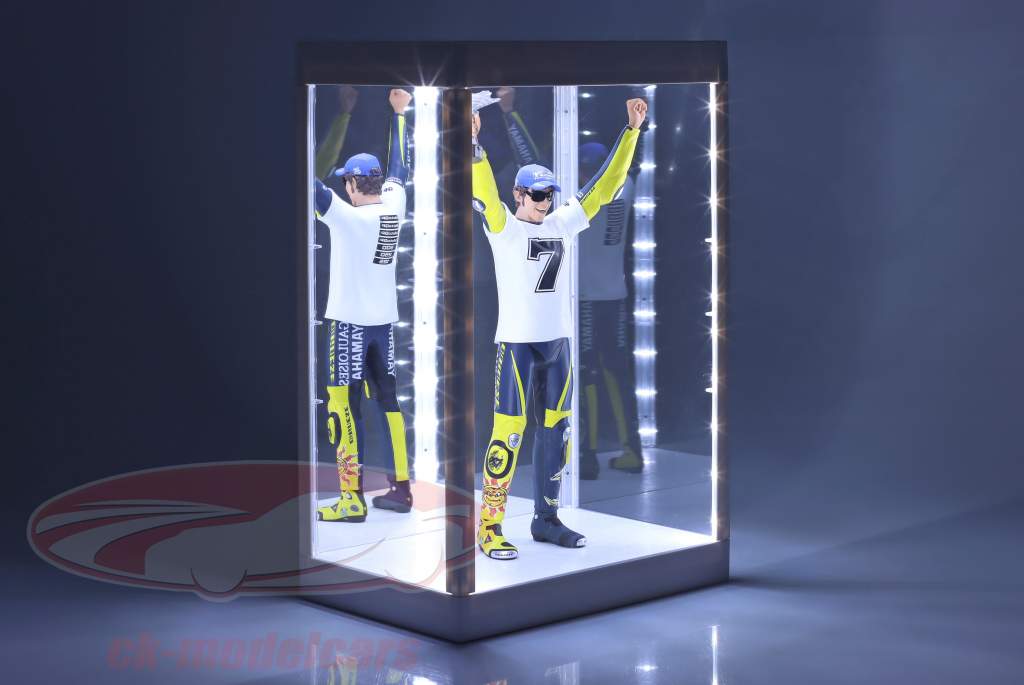 Одиночная витрина с Светодиодное освещение и Зеркало для персонажи шкала 1:6 белый Triple9