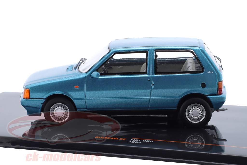 Fiat Uno Bouwjaar 1983 blauw metalen 1:43 Ixo