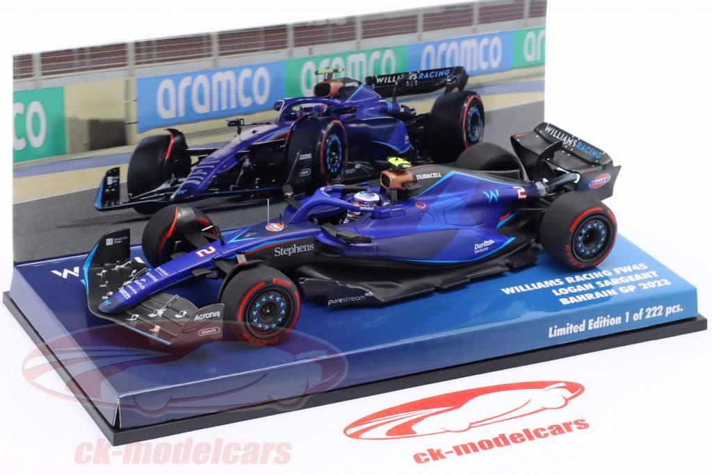 Logan Sargeant Williams FW45 #2 Bahrein GP formule 1 2023 1:43 Minichamps