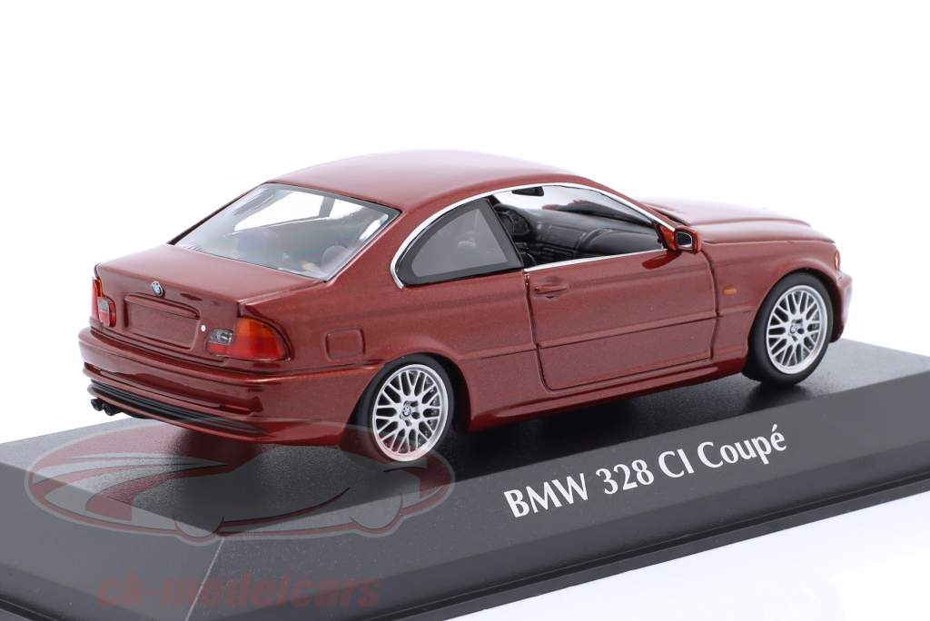 BMW 3 series 328 Ci coupé (E46) Byggeår 1999 rød metallisk 1:43 Minichamps