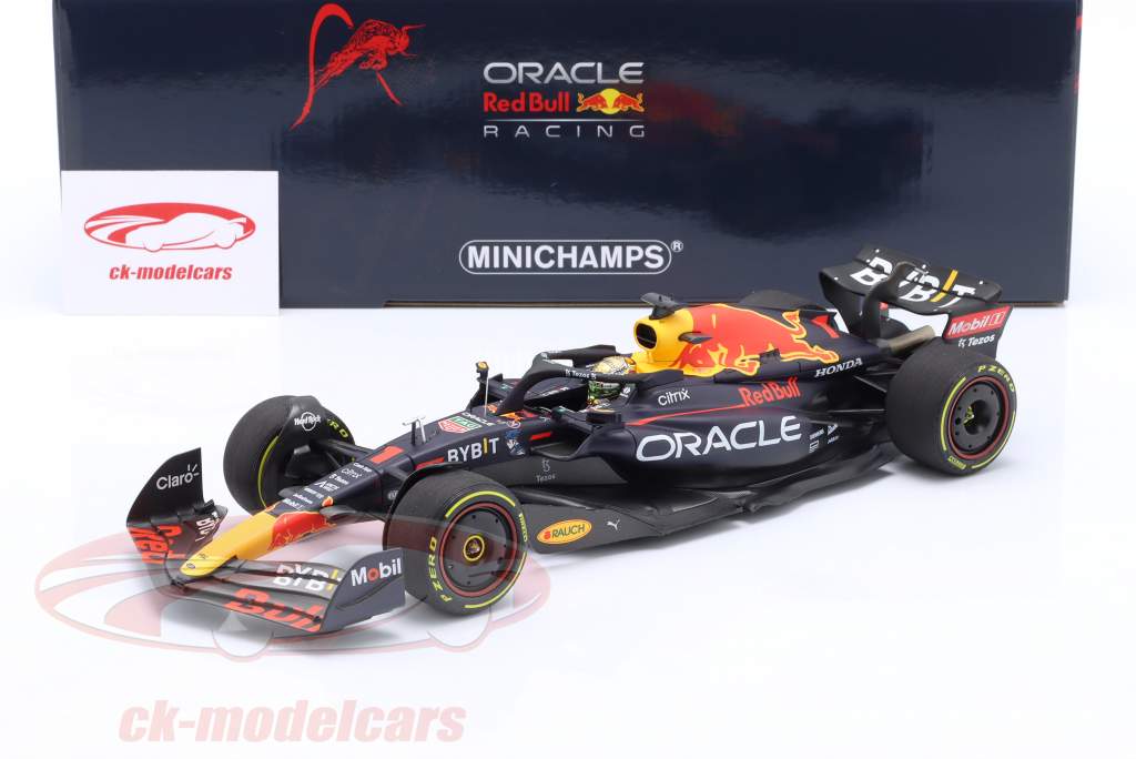 M. Verstappen Red Bull RB18 #1 winnaar Aboe Dabi GP formule 1 2022 1:18 Minichamps